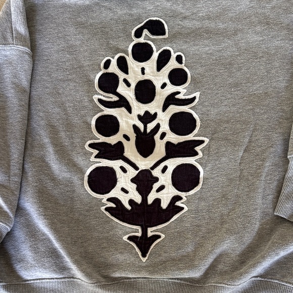 FP Movement by Free People Tops - Free People  Sweatshirt with Black & White Appliqué Floral Motif (on back)